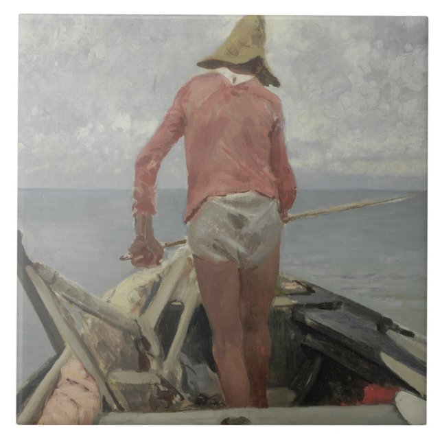 Carreau Pêcheur dans son bateau (par Vincenzo Caprile) (Devant)