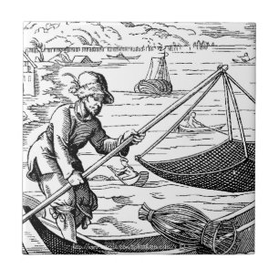 Carreau "Pêcheur Vintage-XVIe siècle"