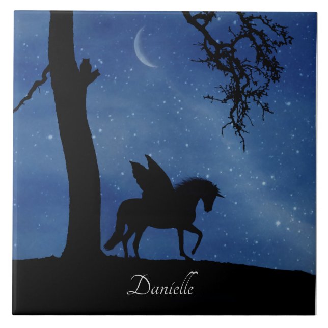 Carreau Pegasus Unicorn Nom personnalisé pour la chambre d (Devant)