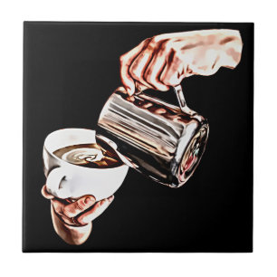 Carreau peinture à l'art numérique de café moulant à la ma