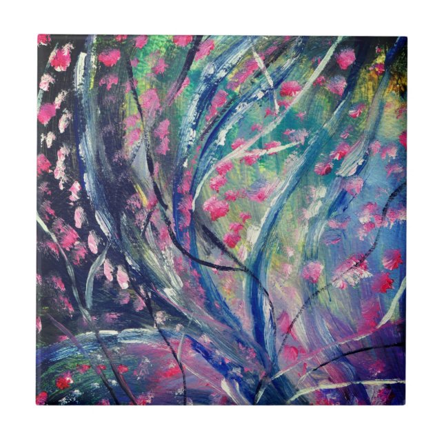 Carreau Peinture à l'huile d'art abstrait (Devant)