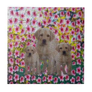 Carreau Peinture à l'huile de marionnettes Labrador