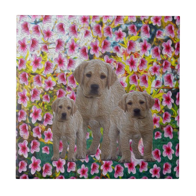 Carreau Peinture à l'huile de marionnettes Labrador (Devant)