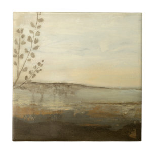 Carreau Peinture à l'huile de paysage moderne Sunset