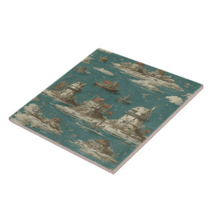 Carreau Peinture à l'huile no11 sur les paysages marins ma