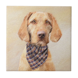 Carreau Peinture à poils durs Vizsla - Jolie Art Original