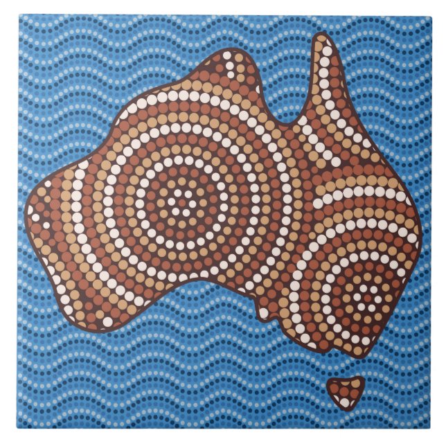 Carreau Peinture à points en Australie aborigène (Devant)