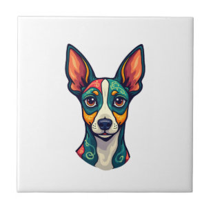 Carreau Peinture Abstraite Chihuahua Couleur Chien Mignon