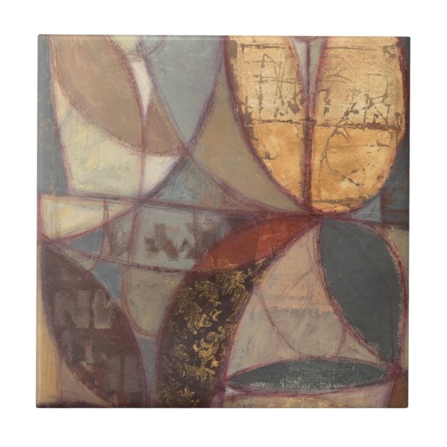 Carreau Peinture Abstraite de feuilles florales par Norman (Devant)