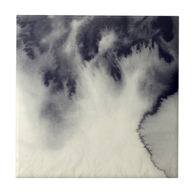 Carreau Peinture abstraite d'encre sur la texture de (Devant)