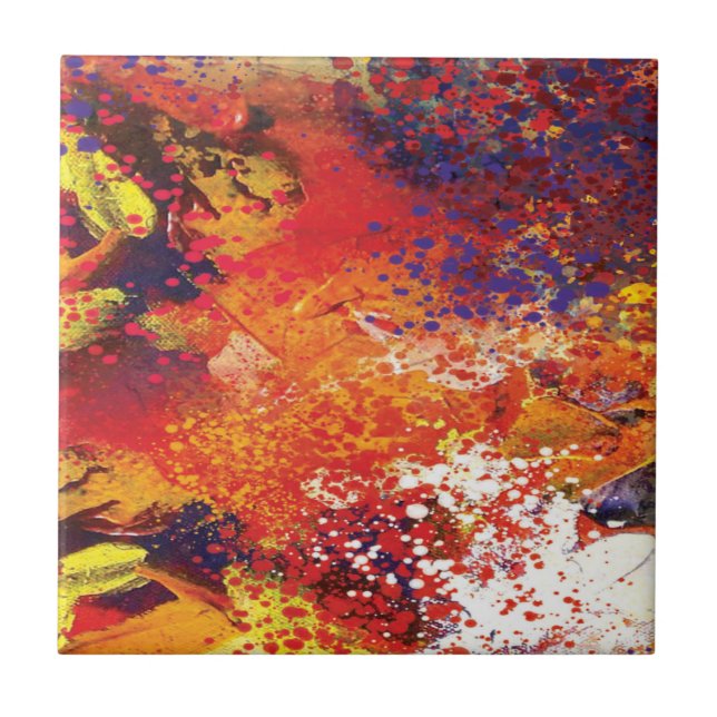 Carreau Peinture abstraite éclaboussée (Devant)