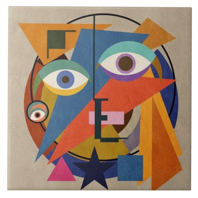 Carreau Peinture Abstraite - Kandinsky Célèbre Art (Devant)