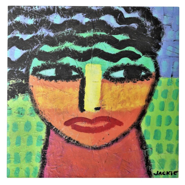 Carreau Peinture Abstraite large sur le tableau OSB (Devant)