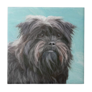 Carreau Peinture Affenpinscher - Joli art original chien