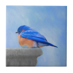 Carreau Peinture Bluebird - Art original pour oiseaux
