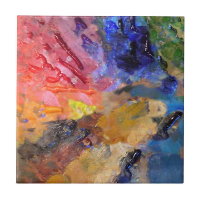 Carreau Peinture colorée de la palette du peintre artiste (Devant)