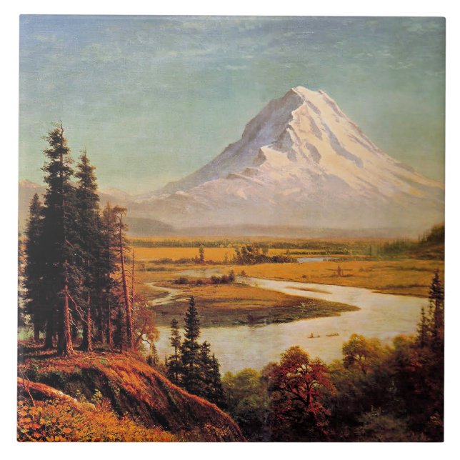 Carreau Peinture d'Albert Bierstadt, Mont Rainier, (Devant)