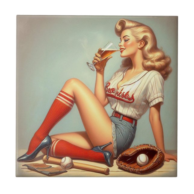 Carreau Peinture de baseball rétrospective (Devant)
