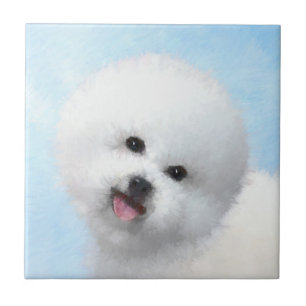 Carreau Peinture de Bichon Frise - Cute Original Dog Art