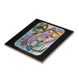 Carreau Peinture de chanson d'araignée de mod de la moitié