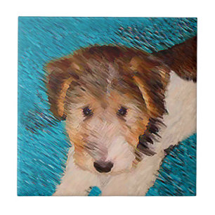 Carreau Peinture de chiot Terrier Fox - Art de chien origi