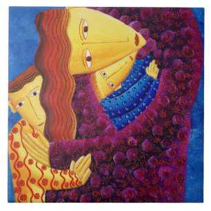 Carreau Peinture de la mère et des fils Tuile en céramique