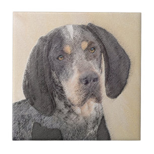 Carreau Peinture de linge bluetick - mignon chien original