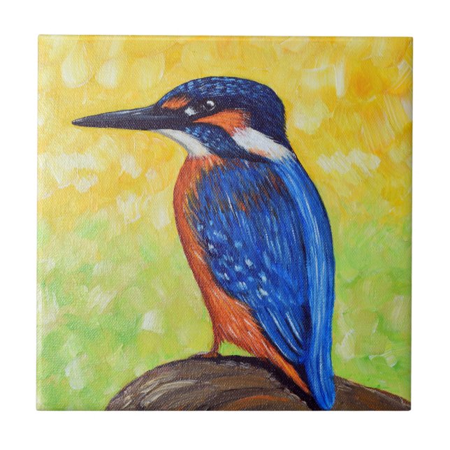Carreau Peinture de martin-pêcheur (Devant)