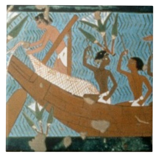 Carreau Peinture de mur de la tombe d'Ipuy, Thebes, depic (Devant)