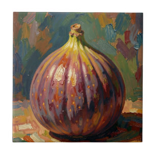 Carreau Peinture de nature morte de figue vibrante