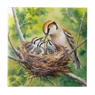 Carreau Peinture de nid d'oiseau doux