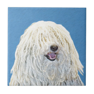 Carreau Peinture de Puli - art original mignon de chien
