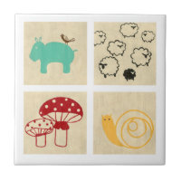 Peinture de quatre blocs de bois pour enfants