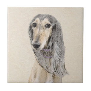 Carreau Peinture de Saluki (Faune) - Cute art original de