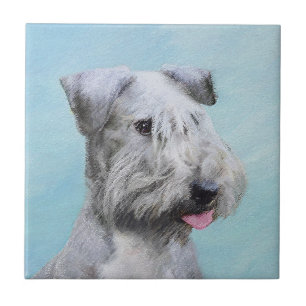 Carreau Peinture de Terrier Tchèque - Drôle d'Art Original
