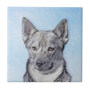Carreau Peinture de Vallhund suédois - Art de chien origin