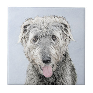 Carreau Peinture de Wolfhound irlandais - Joli art origina