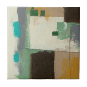 Carreau Peinture d'expressioniste avec les courses lourdes