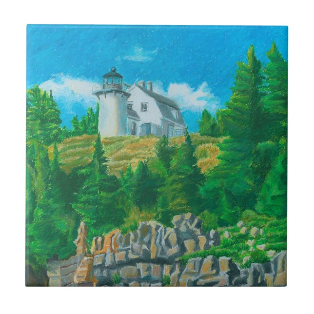 Carreau Peinture du phare de l'île Bear (Devant)