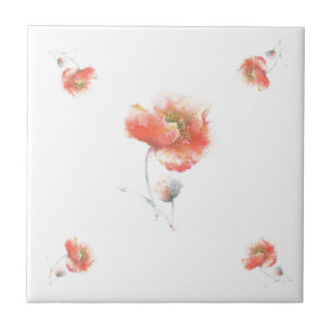 Carreau Peinture en céramique de pavot