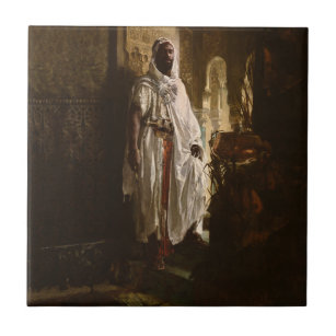 Carreau Peinture en chef maure africaine Portrait