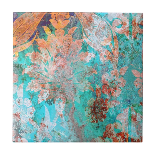 Carreau Peinture florale (Devant)