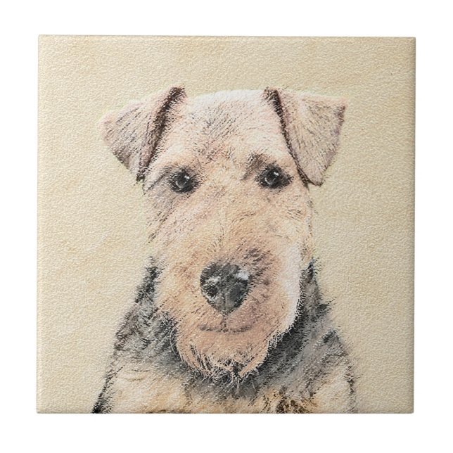 Carreau Peinture galloise Terrier - Cute Original Chien Ar (Devant)