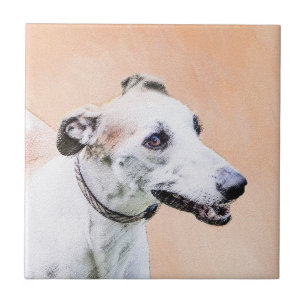 Carreau Peinture Greyhound - Cute Original Chien Art