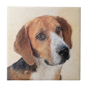 Carreau Peinture Harrier - Joli art original chien