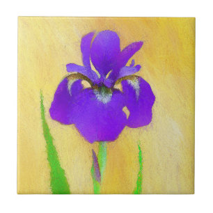 Carreau Peinture Iris à pois pourpre - Chien original mign