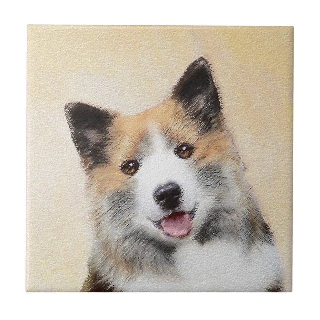 Carreau Peinture islandaise pour chien de mer - Art origin (Devant)