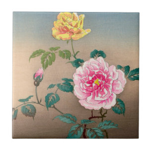 Carreau Peinture japonaise de fleurs de Tsuchiya Koitsu de