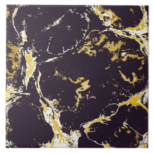 Carreau Peinture liquide en papier marbré monochrome or