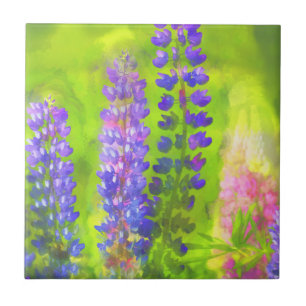 Carreau Peinture Lupine - Art Fleur Original